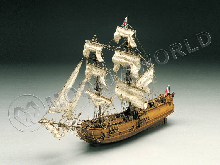 Набор для постройки модели корабля GOLDEN STAR английский бриг XVII в. Масштаб 1:150 - фото 1