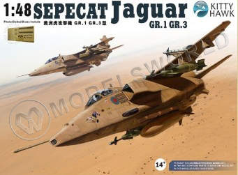 Склеиваемая пластиковая модель самолета Sepecat Jaguar GR.1/GR.3. Масштаб 1:48 - фото 1