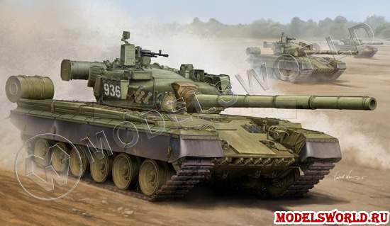 Склеиваемая пластиковая модель танк  Советский танк T-80Б, 1:35. - фото 1