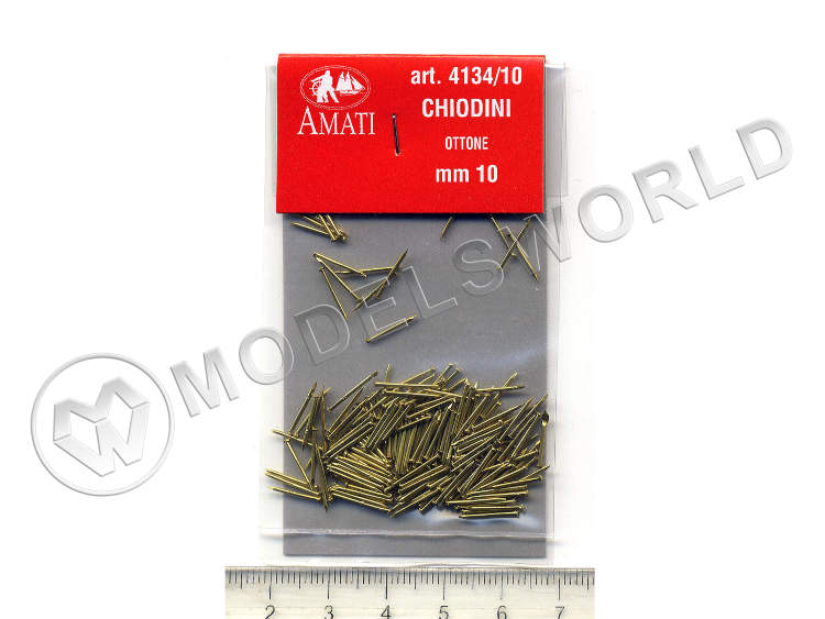 Гвоздь, латунь, 0.7х10 мм, 200 шт Гвоздь, латунь, 0.7х10 мм, 200 шт - фото 1