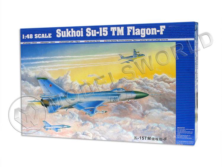 Склеиваемая пластиковая модель самолета Sukhoi Su-15 TM Flagon-F. Масштаб 1:48 - фото 1