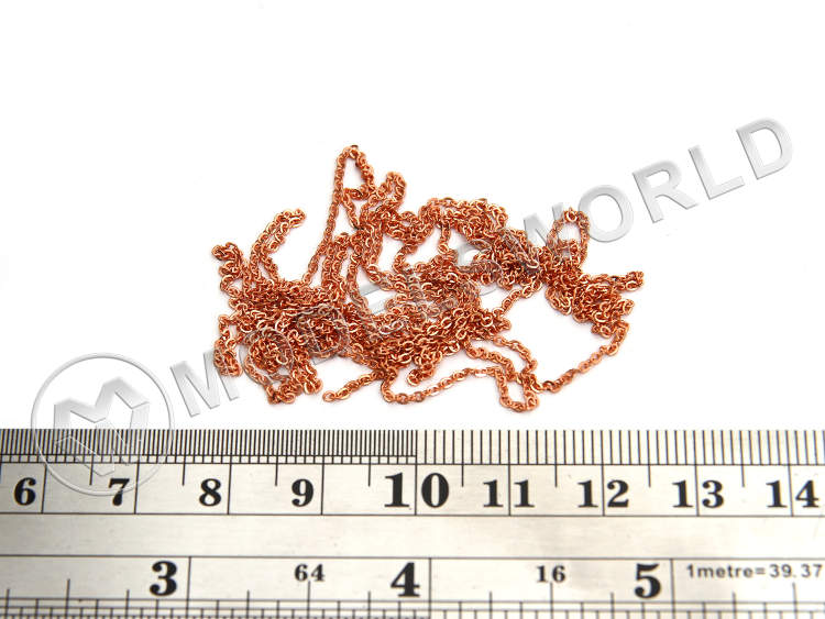 Цепь 10,5 звеньев/см, медь, длина 20 см Цепь 10,5 звеньев/см, медь, длина 20 см - фото 1