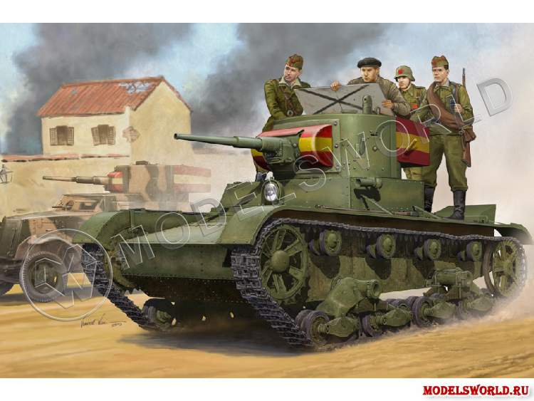 Склеиваемая пластиковая модель Советский танк Т-26 (1935г). Масштаб 1:35 - фото 1