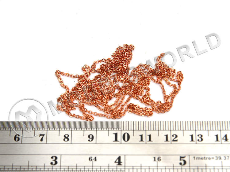 Цепь 8 звеньев/см, латунь, длина 30 см Цепь 8 звеньев/см, латунь, длина 30 см - фото 1