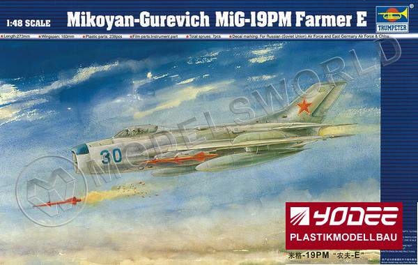 Склеиваемая пластиковая модель  самолёт  МиГ-19ПМ (1:48) - фото 1